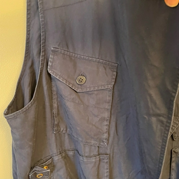 Lauren Ralph Lauren, navy oversized twill pocket cargo vest, XL, NWOT - Picture 5 of 11